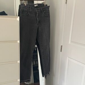 Women's Black Jeans moussy vintage Japanese denim sz 29 raw hem